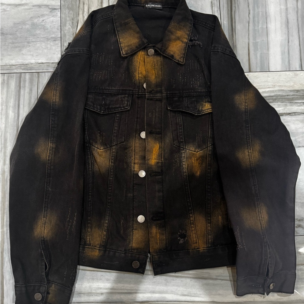 Balenciaga Distressed Patch Denim Jacket